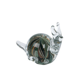 Keine Marke Skulptur Schnecke braun grün Glas 12,5x6,5x9,5cm | 2 Stk