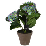 Künstliche Pflanze Hortensie lila im Topf