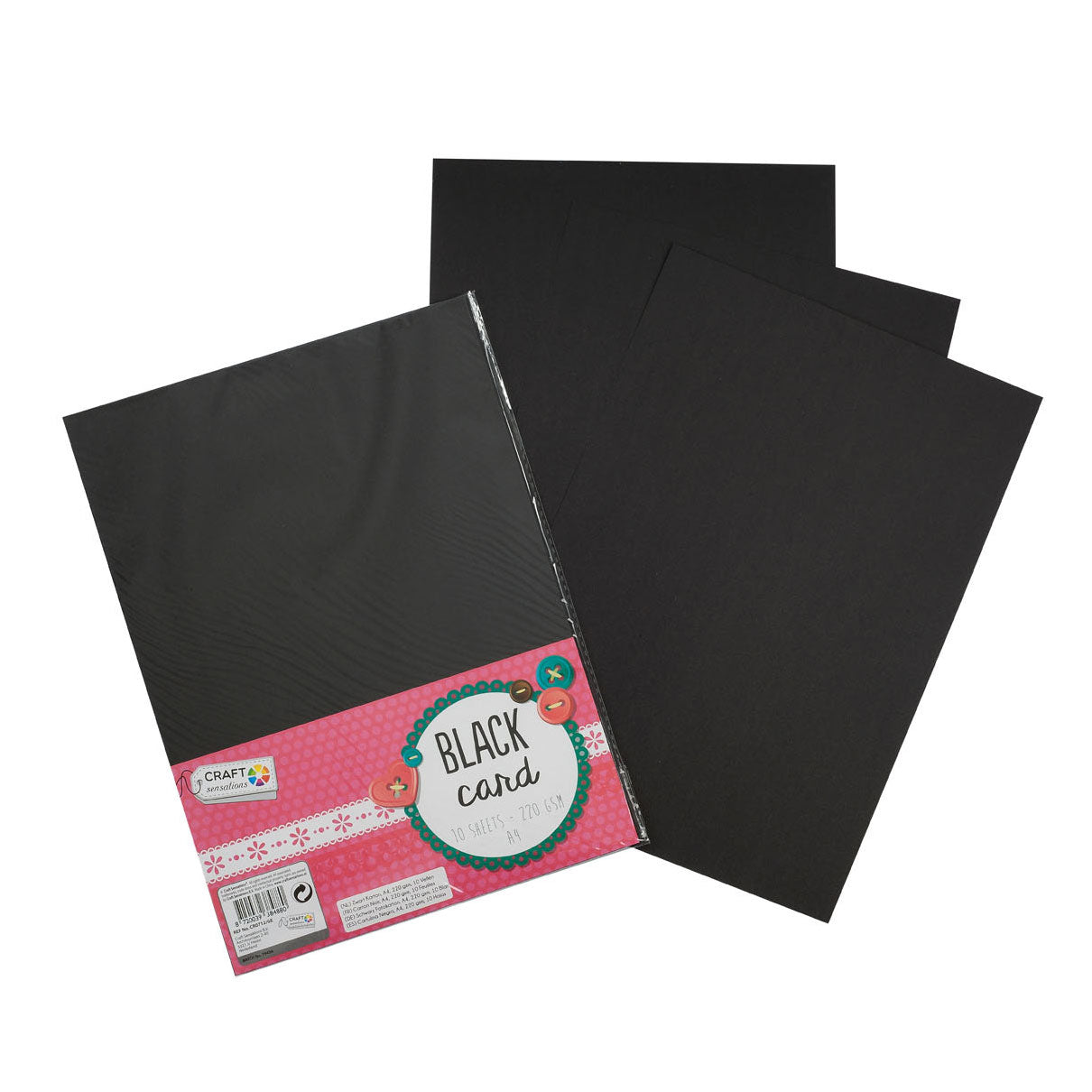 Kreative Bastelgruppe Hobbykarton schwarz A4, 10 Blatt