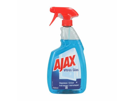 Ajax Glasreiniger 750 ml Spray mit dreifacher Wirkung | 4 Stück