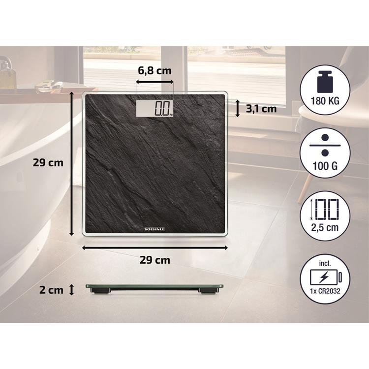 Soehnle 63881 Style Sense Compact 300 digitale Personenwaage Schieferoptik