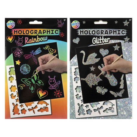 Creative craft group a5 kraskaarten glitter regenboog - 4 kraskaarten