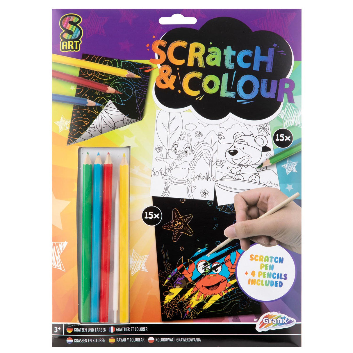 Grafix Craft Set Scratch und Farben A4