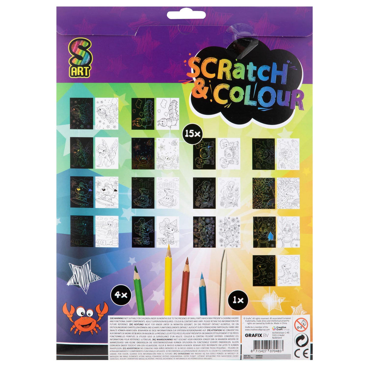 Grafix Craft Set Scratch und Farben A4