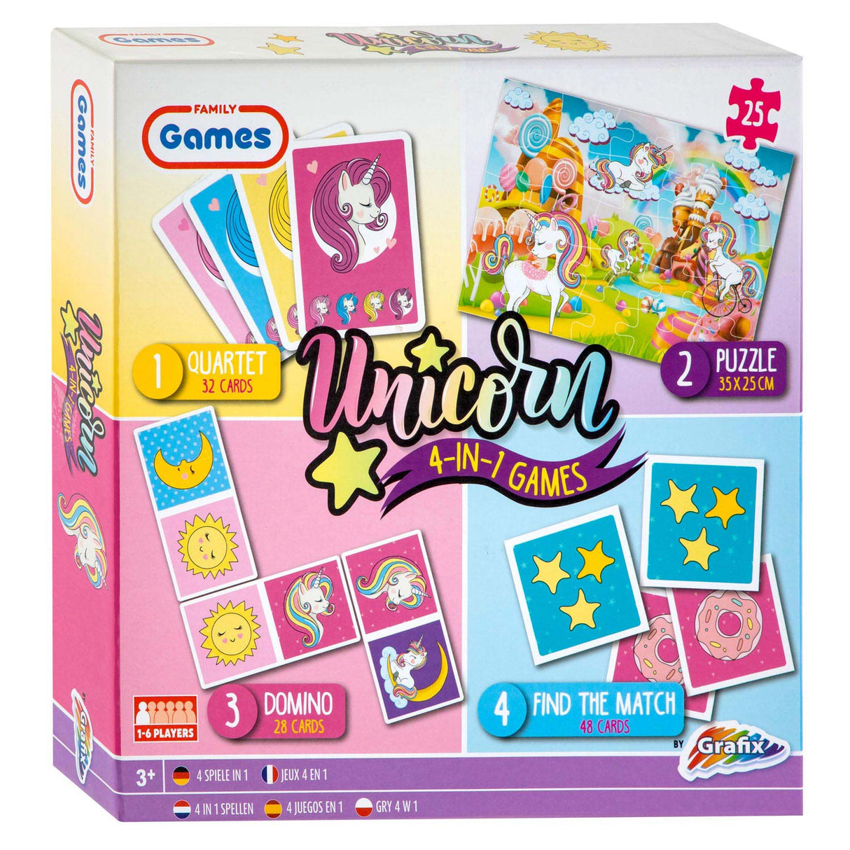 GRAFIX Game box 4in1 unicorn