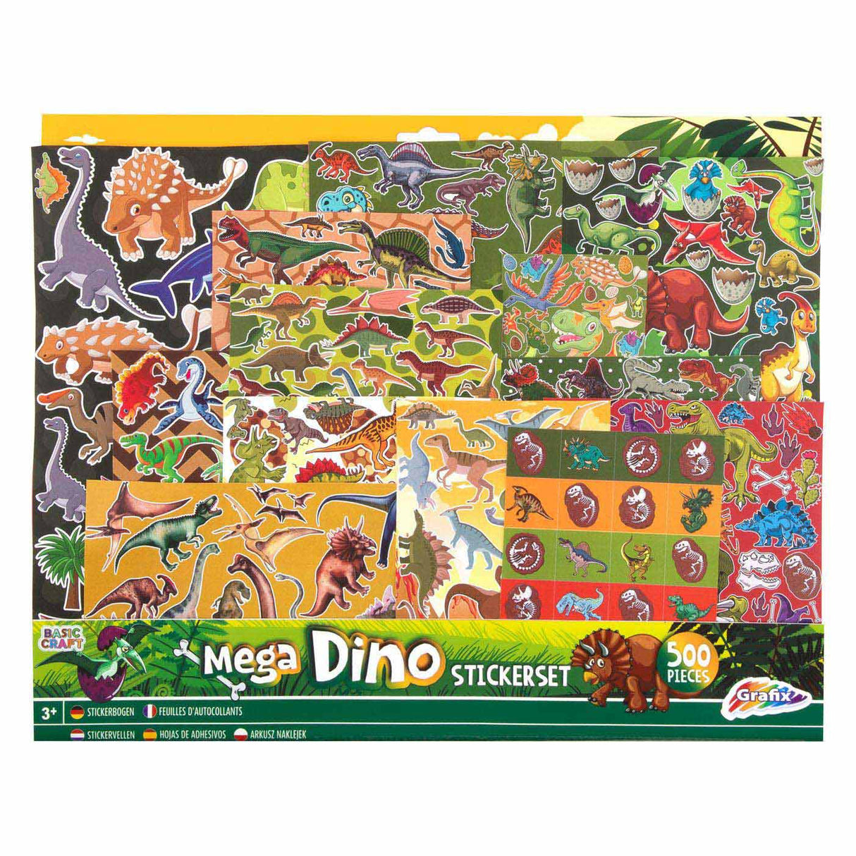 Mega Stickeretet Dinosaurus, 500st.