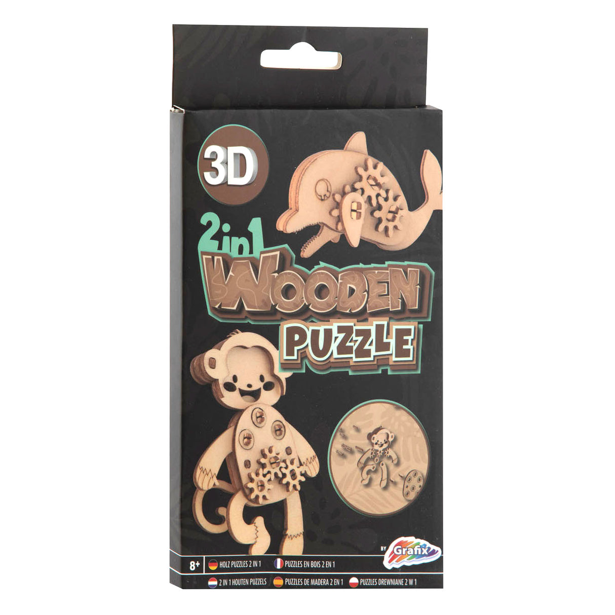 Kit en bois 2-en-1 3D Puzzle Dolphin et AAP