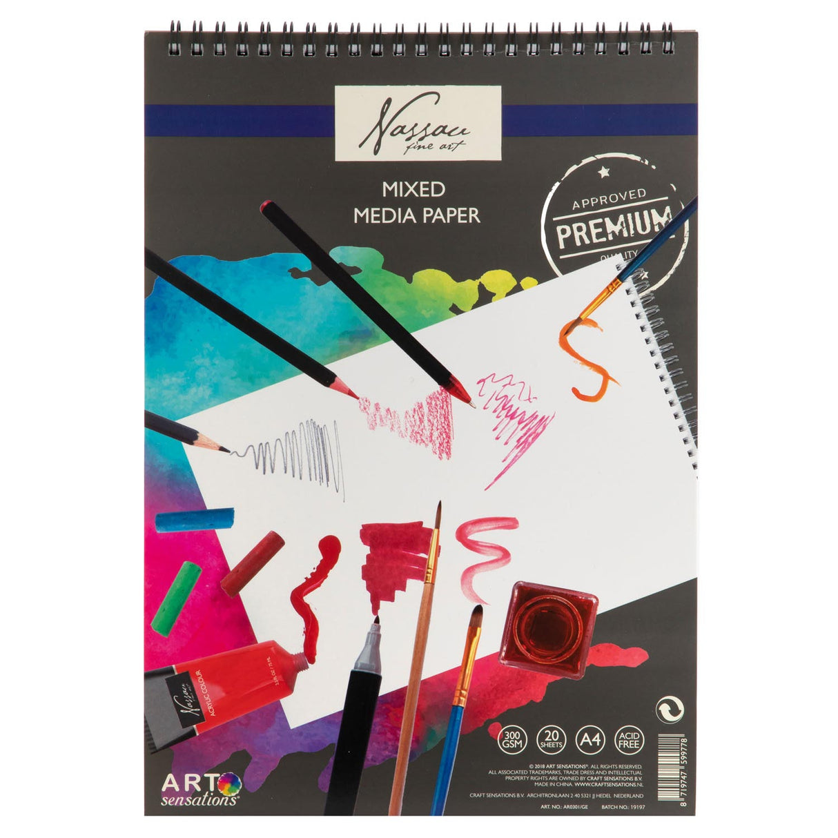 Nassau Fine Art Nassau A4 Sketch Block, 20 feuilles