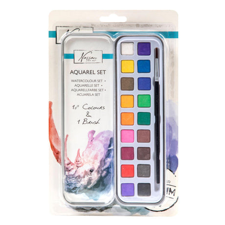 Nassau Fine Art Nassau Aquarellfarben-Set, 18 Farben