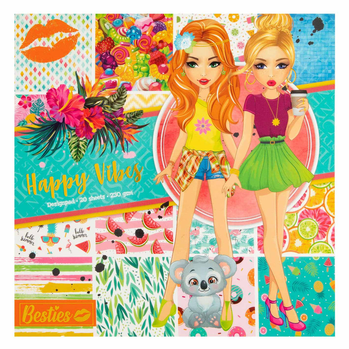 Creative Craft Group Besties Design Block Happy Vibes, 20 Blatt