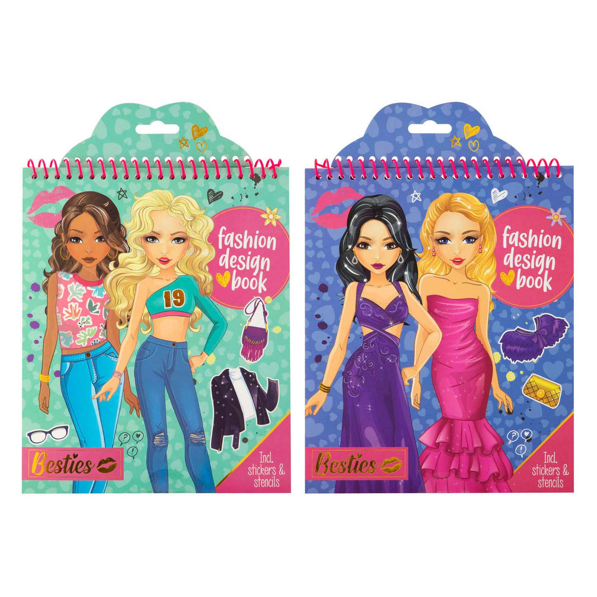 Besties Fashion Design Color and Sticker Book