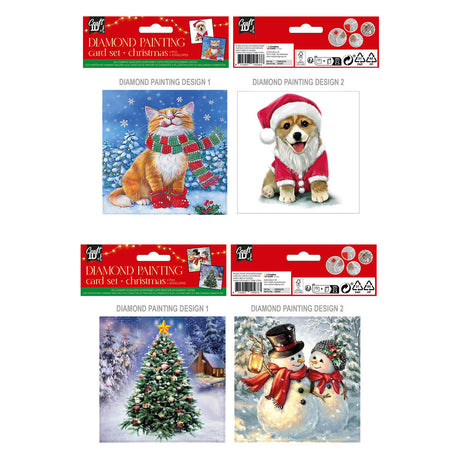 Grafix Weihnachtskarten selbst gestalten, Diamantmalerei, 2 Stk.