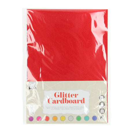 Kreative Bastelgruppe Glitzerkarton A4, 10 Blatt
