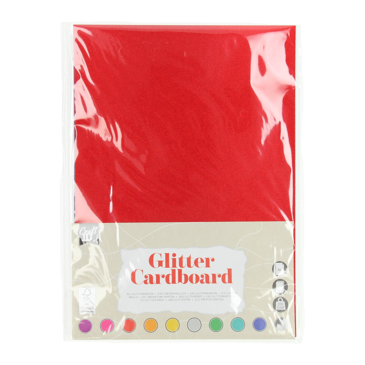 Kreative Bastelgruppe Glitzerkarton A4, 10 Blatt