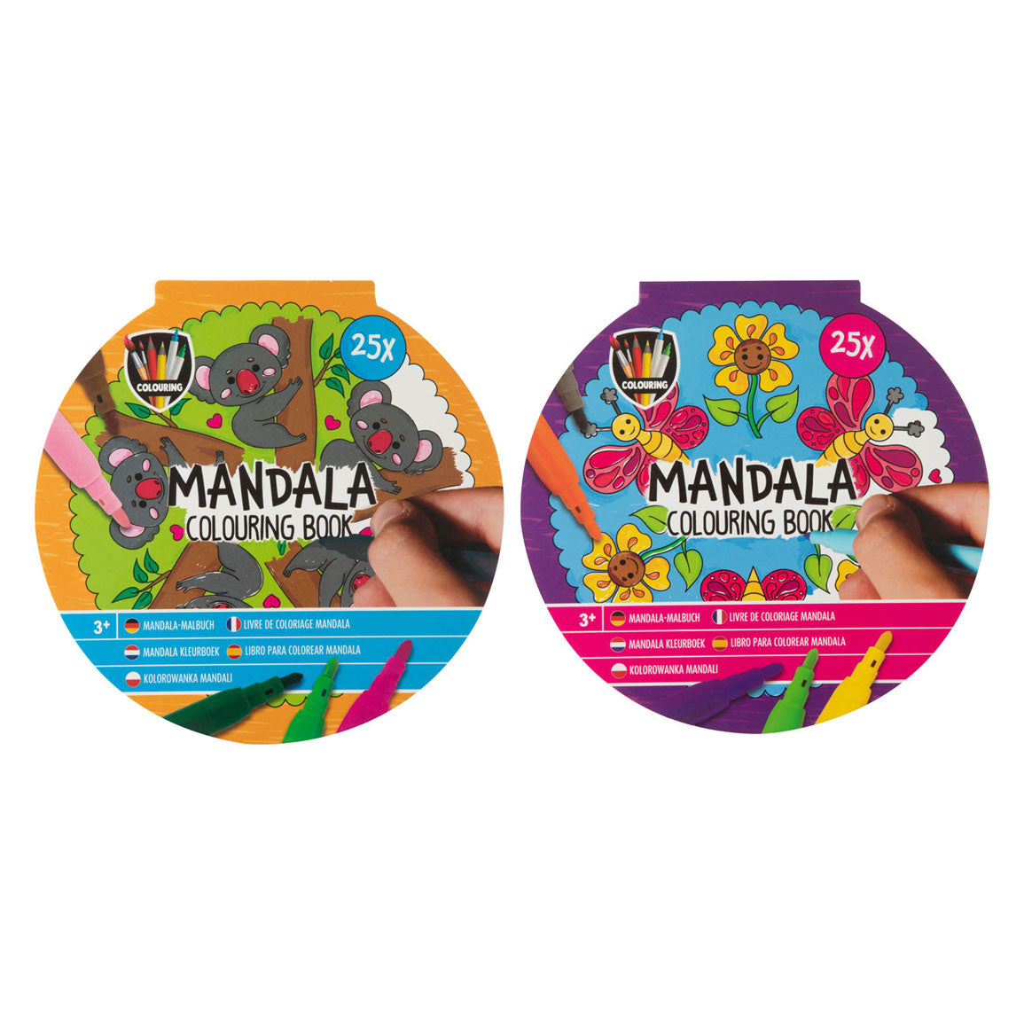 Kreatives Bastelgruppen-Mandala-Malbuch, 25 Seiten zum Ausmalen