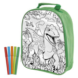 Die kreative Bastelgruppe „Dino“ bemalt Ihre eigene Tasche mit Markern