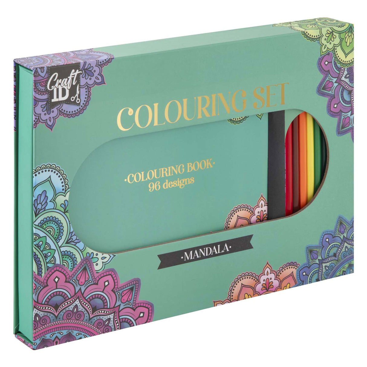 Set di colori mandala con 10 matite colorate