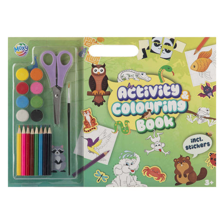 Creative craft group kleur en activiteitenboek dieren - inclusief verf, potloden, schaar en stickers