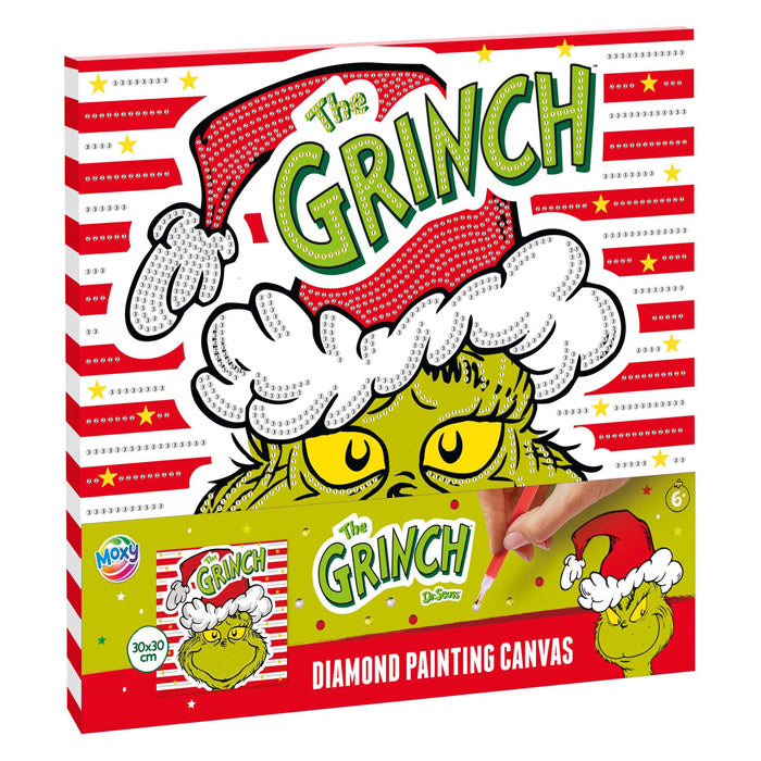 Kreative Bastelgruppe, Diamantmalerei-Leinwand „Der Grinch“ – 30 x 30 cm