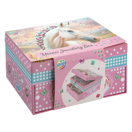 Moxy Pferd Schmuckkästchen Mosaik Deko – Bastelset Schmuckkästchen – Kreatives Spielzeug für Mädchen ab 3 Jahren – Geschenktipp Home Deco