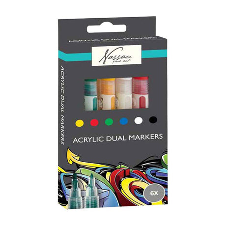 Nassau Dual-Acrylmarker 6 Stück