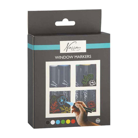 Creative craft group nassau raam- krijt markerset - 6st.