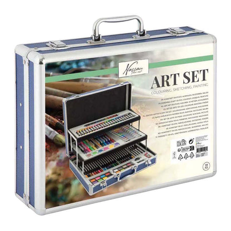 Creative craft group nassau tekenkoffer met 3 verdiepingen - 140dlg.