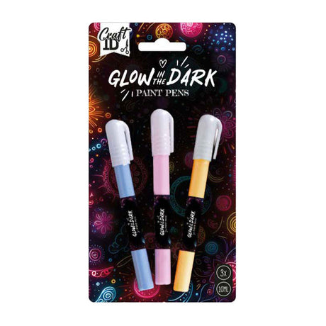 Creative craft group glow in the dark verfpennen - 3st.