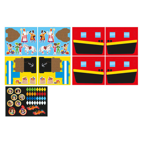 Creative craft group club van sinterklaas maak je eigen stoomboot incl. stickers