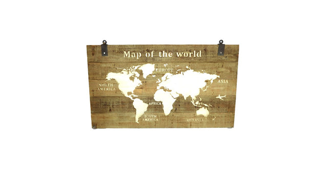 Wooden wall art 140x4.5x80cm white-wash
