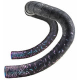 Supacaz Super klebriger Kush Star Fade Lening Lint Black Oil Slick einschließlich Aluminiumöl Slick Lenkstopfen