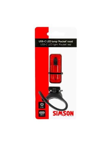 Simson USB-C LED-Lampe 'Pocket' rot
