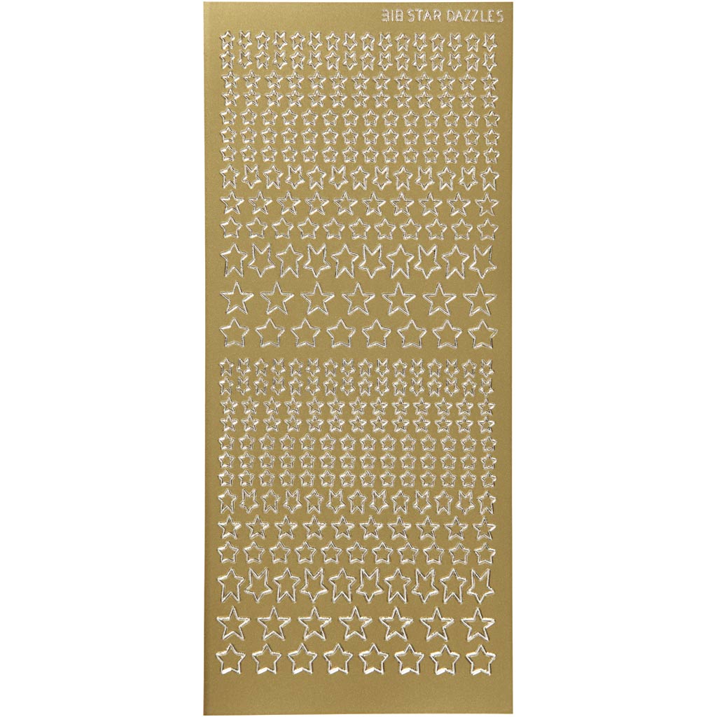 Creativ Firmenaufkleber, Sterne, Bogen 10x23 cm, gold, 1 Bogen