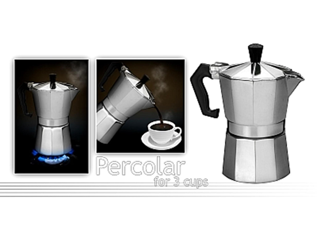 Excellent houseware espressokan percolator voor 3 kopjes