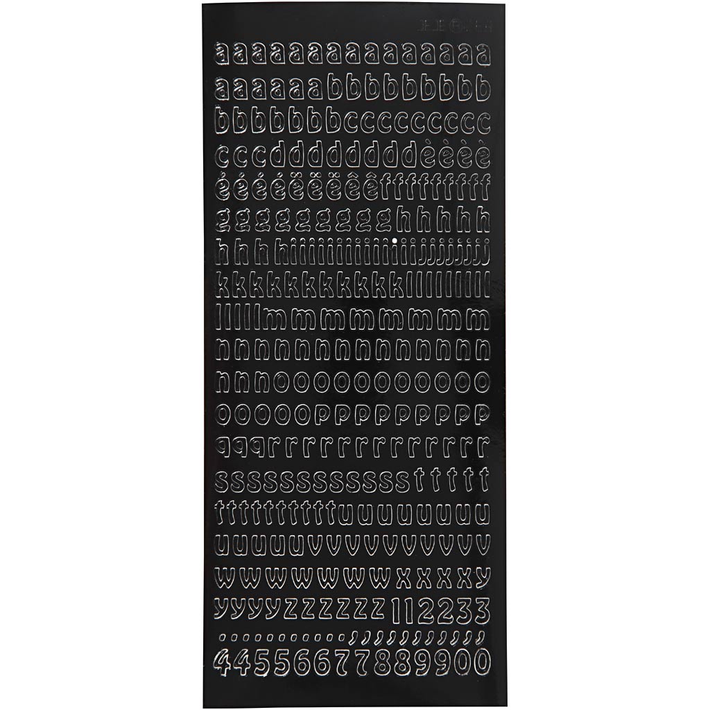 Kreativfirma Aufkleber Kleine Buchstaben kleiner Schwarz, 1 Blatt