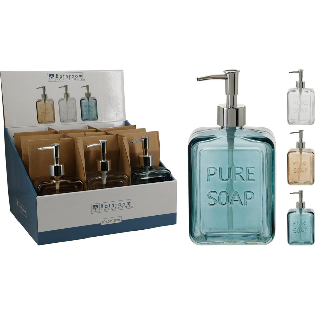 Bathroom solutions zeepdispenser glas 500ml 3ass