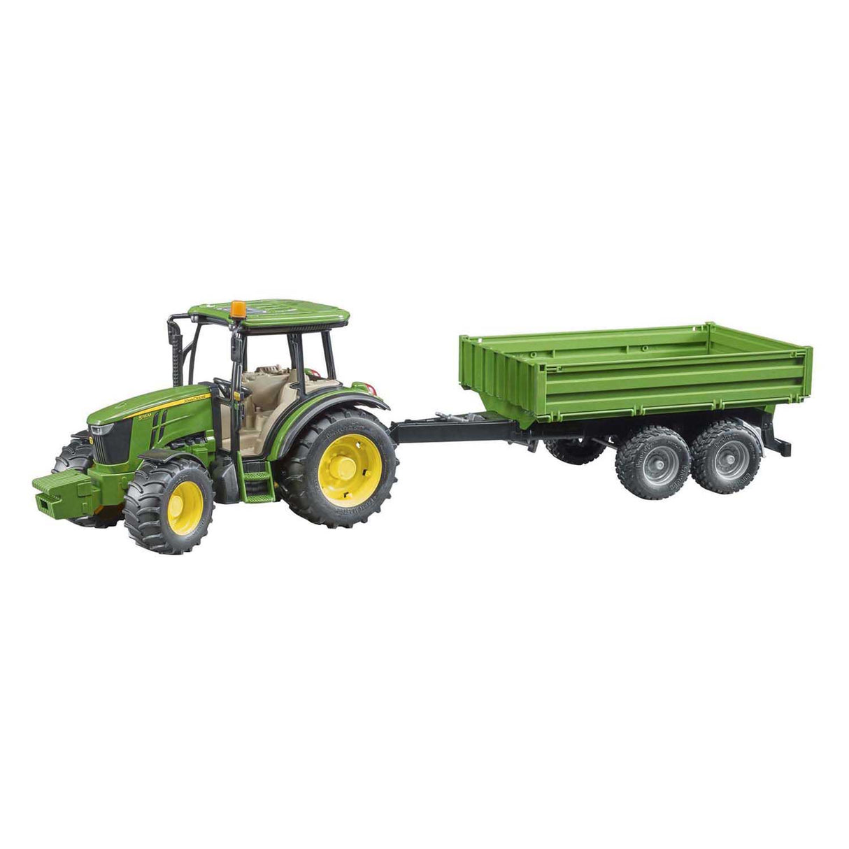 Bruder John Deere Traktor 5115 m mit Anhänger 1:16