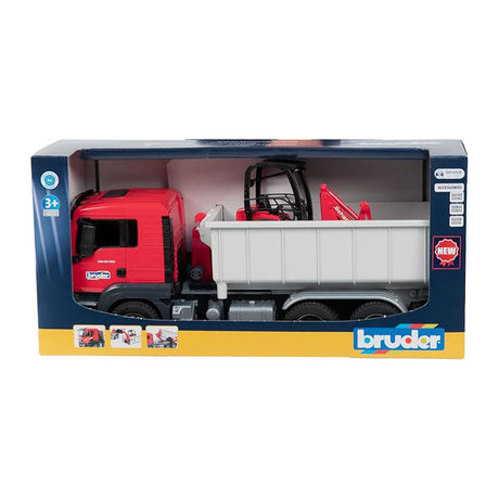 Bruder, Miniaturauto des Mannes TGS LKW mit Container, rot