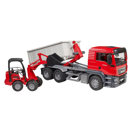 Bruder, Miniaturauto des Mannes TGS LKW mit Container, rot