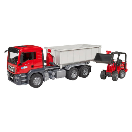 Bruder, Miniaturauto des Mannes TGS LKW mit Container, rot