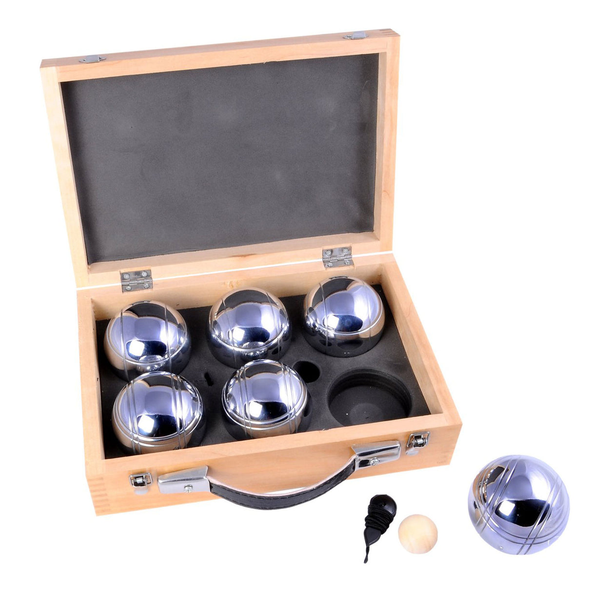 luxe jeu de boules set in houten kist