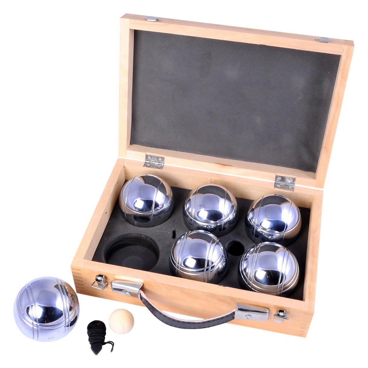 luxe jeu de boules set in houten kist