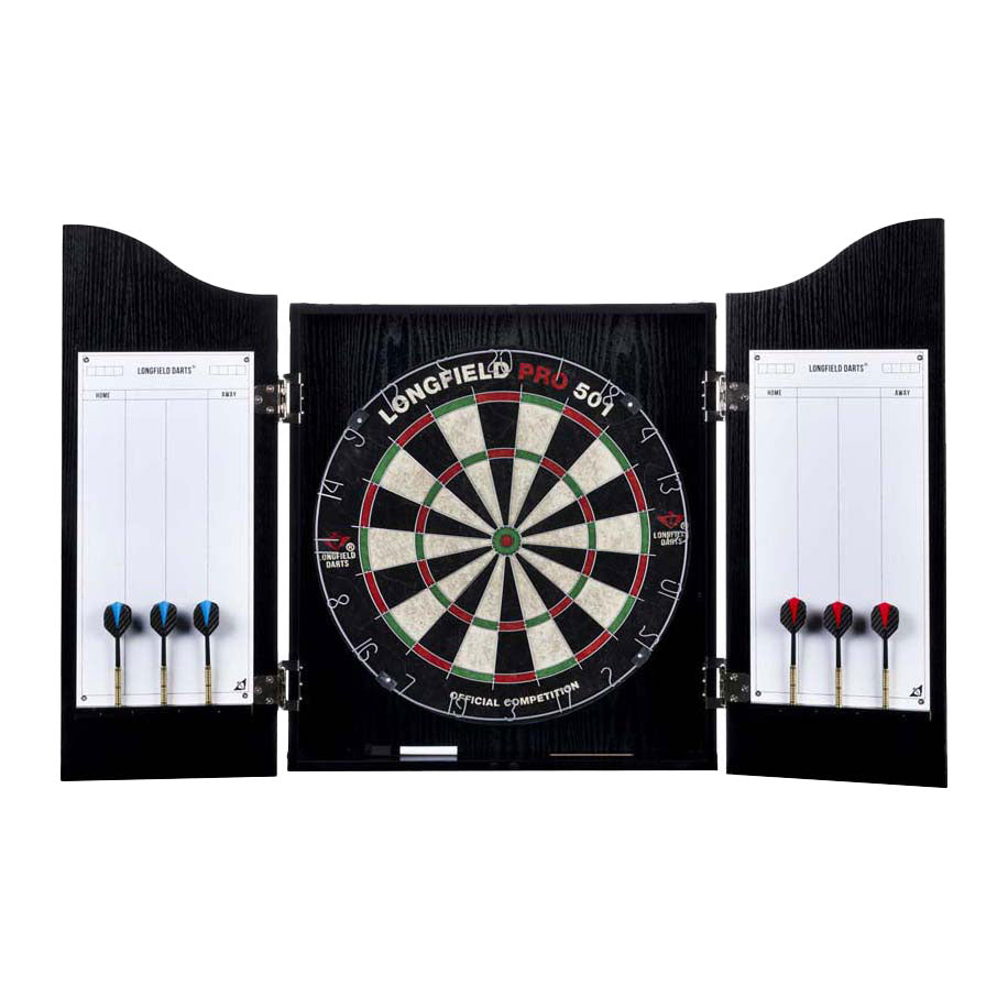 Engelhart Holzschrank mit Sisal-Dartscheibe inkl. Dart-Set