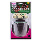 Longfield Pokerbecher mit Deckel – inklusive 2 Würfelsets (16 mm) – Würfelset – klassisches Würfelspiel, Familienspiel – Engelsherz