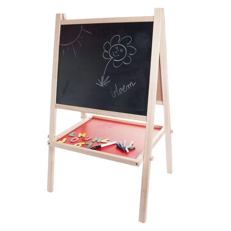 Longfield Tafel Whiteboard aus Holz - Doppelseitige Kindertafel - Lernspielbrett mit Magneten, Kreideradierer - Zeichenbrett Lerntafel - Engelsherz