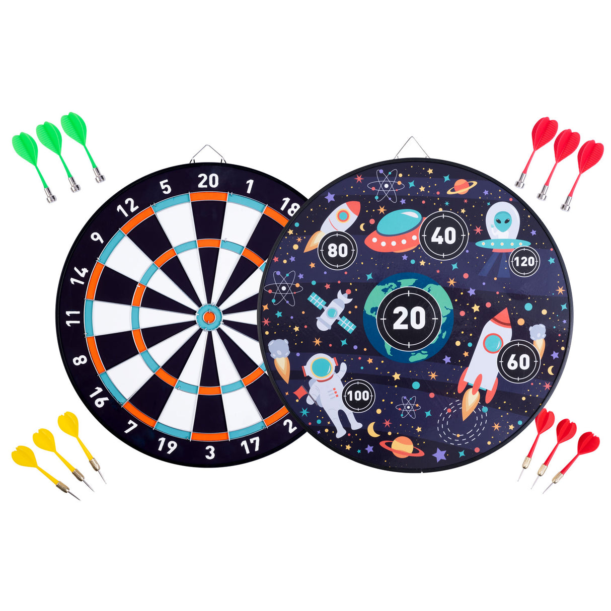 Magnetic dartboard double -sided space