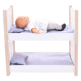 Puppen-Etagenbett grauweiß