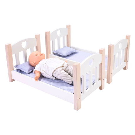 Puppen-Etagenbett grauweiß