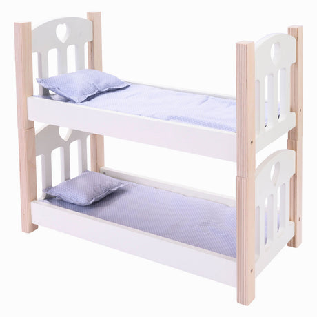 Puppen-Etagenbett grauweiß