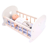 Doll bed swing cradle, gray white